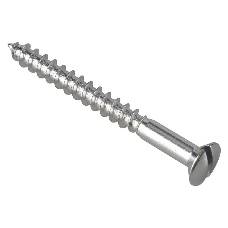 Forgefix Multi-Purpose Screw SL Raised Head Chrome Plated 4.0 x 40mm ForgePack 20