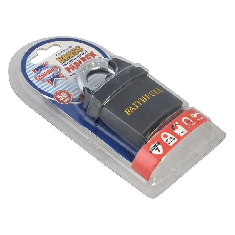 Faithfull PVC Coated Brass Padlock 50mm