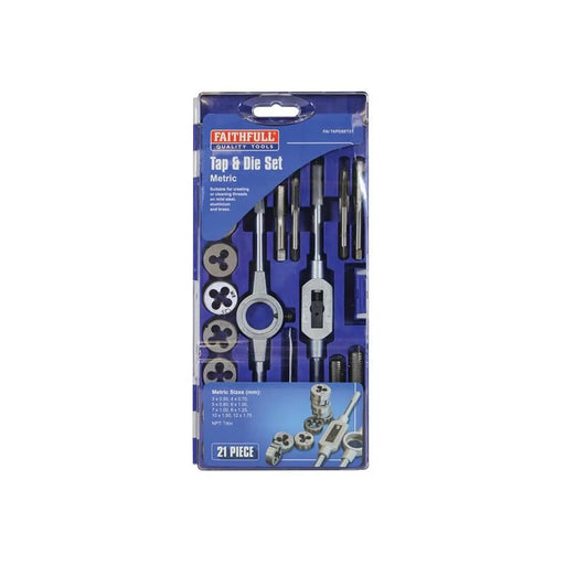 Faithfull Metric Tap & Die Set of 21 Carbon Steel