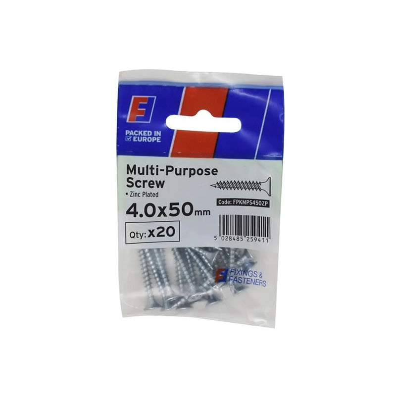 ForgeFix Multi-Purpose Pozi Screw CSK ST ZP 4.0 x 50mm ForgePack 10