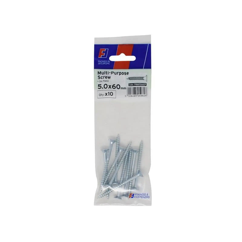 ForgeFix Multi-Purpose Pozi Screw CSK ST ZP 5.0 x 60mm ForgePack 10