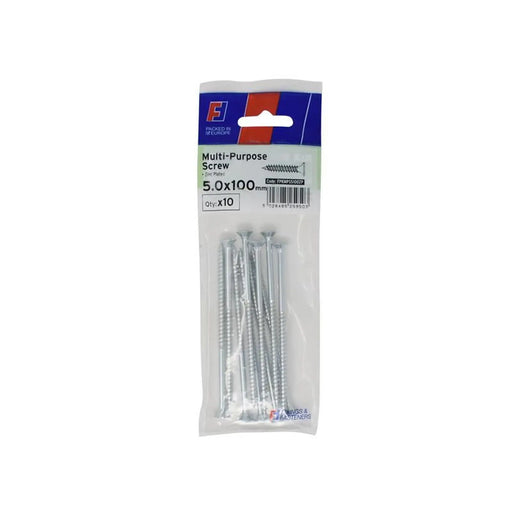 ForgeFix Multi-Purpose Pozi Screw CSK ST ZP 5.0 x 100mm ForgePack 10