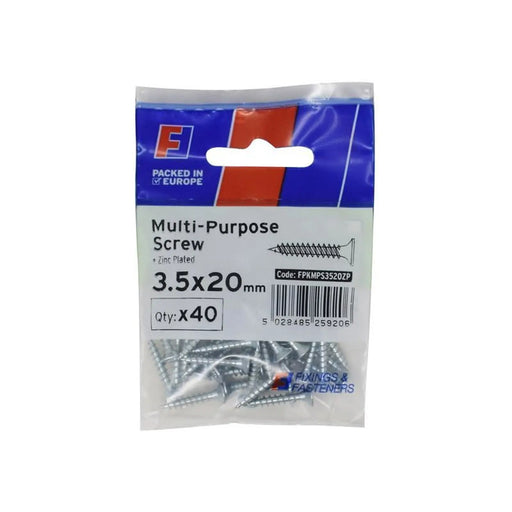 ForgeFix Multi-Purpose Pozi Screw CSK ST ZP 3.5 x 20mm ForgePack 40