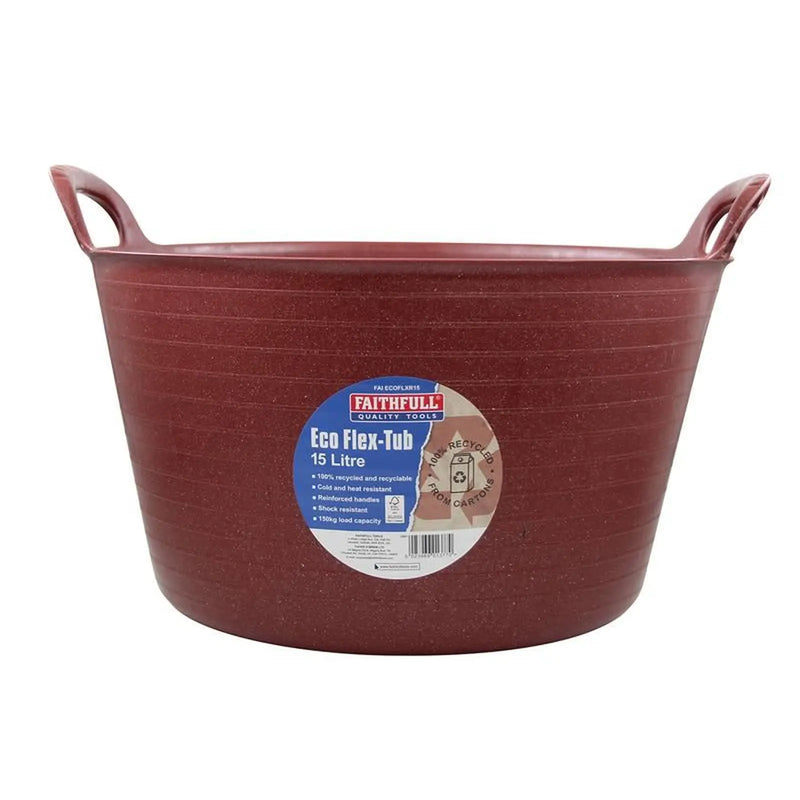 Faithfull Eco Flex Tub 15 litre - Recycled Red