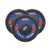 Faithfull Zirconia Abrasive Jumbo Flap Disc 125 x 22mm 120 Grit (3 Pack)
