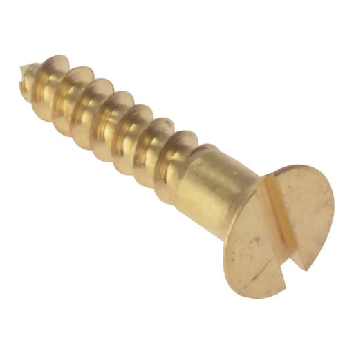 Forgefix Wood Screw Slotted CSK Solid Brass 3/4in x 6 Box 200