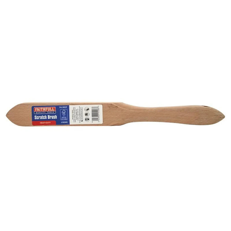 Faithfull Heavy-Duty Scratch Brush, Three Row