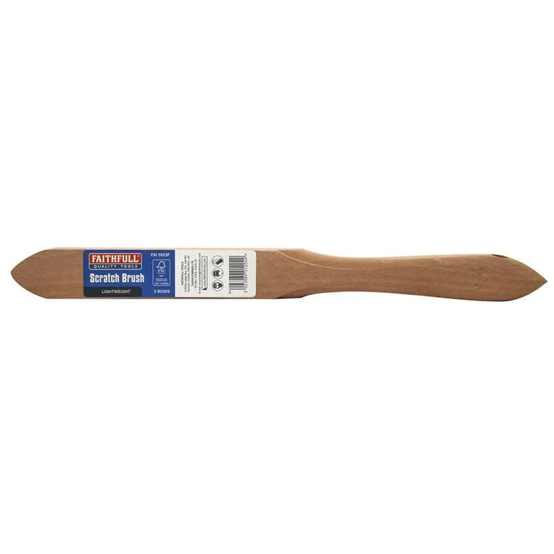 Faithfull Lightweight Scratch Brush, Three Row