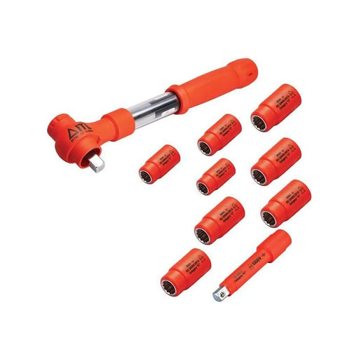 Itl Insulated Insulated 1/2in Drive Imperial Torque Wrench Kit, 10 Piece