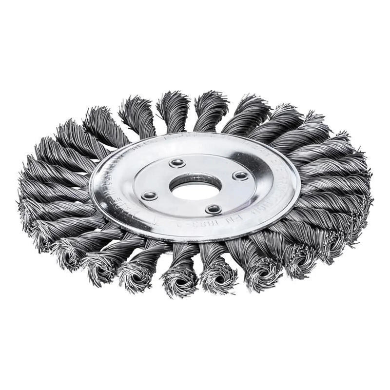 Lessmann Knot Wheel Brush 125 x 14mm 22.2mm Bore, 0.50 Steel Wire