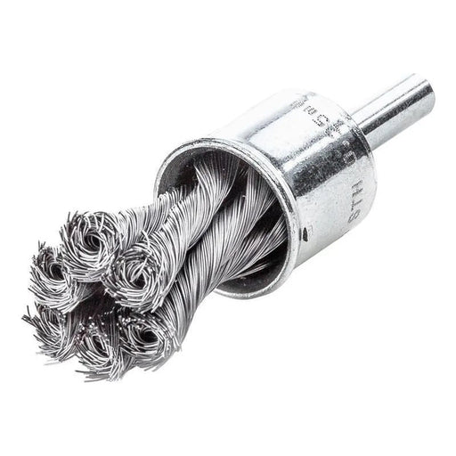 Lessmann Knot End Brush with Shank 22mm, 0.35 Steel Wire