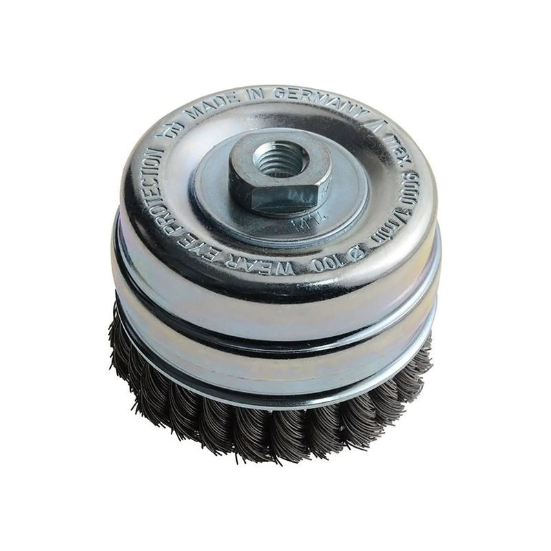 Lessmann Knot Cup Brush 100mm M14x2.0, 0.50 Steel Wire*