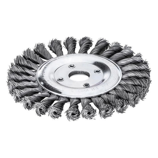 Lessmann Knot Wheel Brush 115 x 14mm 22.2mm Bore, 0.50 Steel Wire