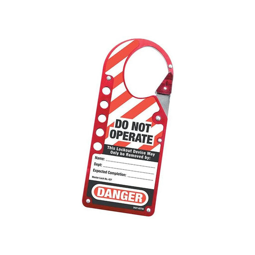 Master Lock Snap-on Hasp Lockout Labelled