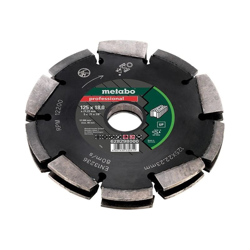 Metabo 2 Row Professional UP Universal Wall Chaser Blade 125 x 18 x 22.23mm