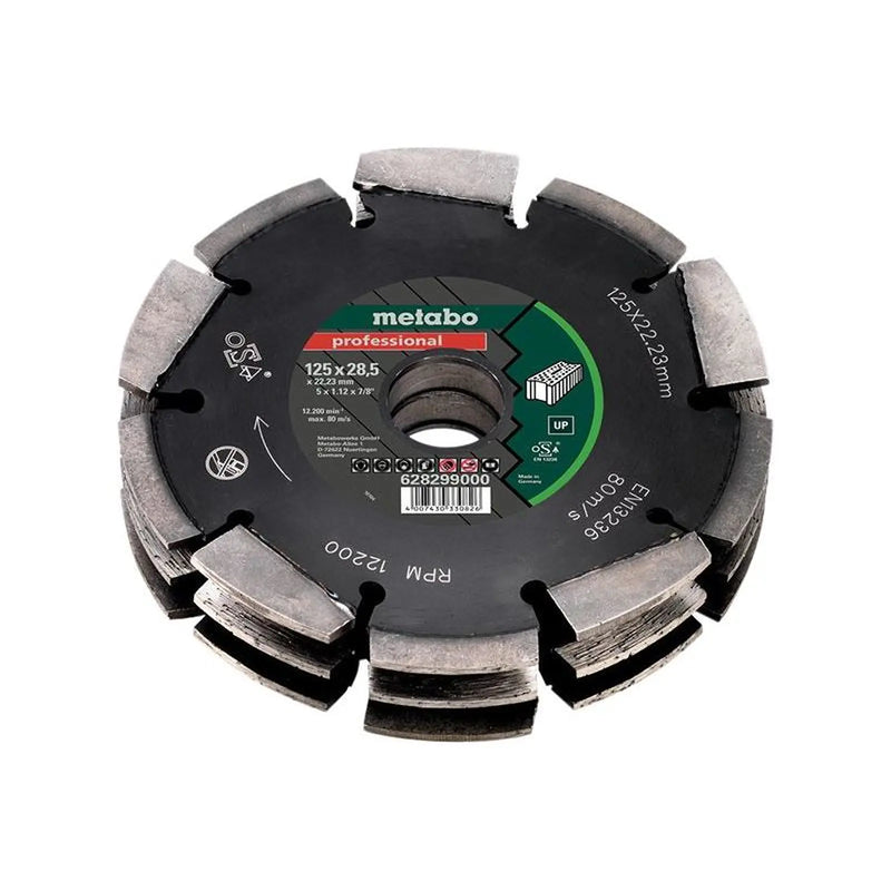Metabo 3 Row Professional UP Universal Wall Chaser Blade 125 x 28.5 x 22.23mm