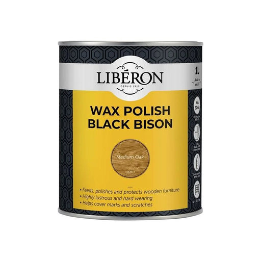Liberon Black Bison Wax Paste Medium Oak 1kg