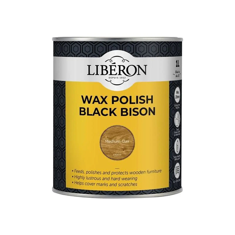 Liberon Black Bison Wax Paste Medium Oak 1kg