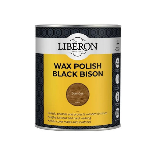 Liberon Black Bison Wax Paste Dark Oak 1kg