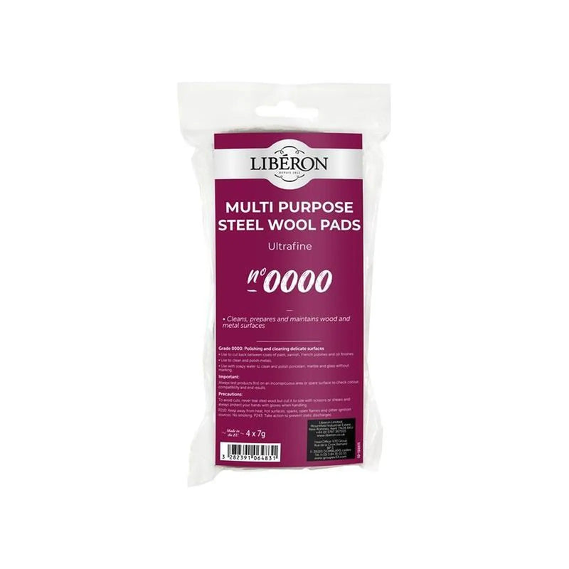 Liberon Steel Wool Grade 0000 Ultra Fine 4 x 7g