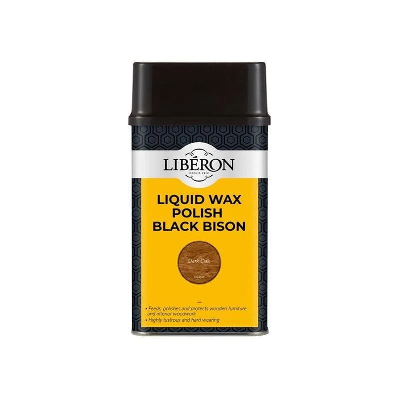 Liberon Liquid Wax Polish Black Bison Dark Oak 500ml