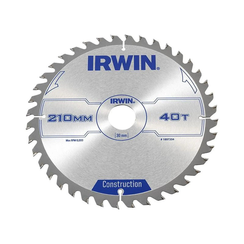 Irwin® Construction Circular Saw Blade 210 x 30mm x 40T ATB