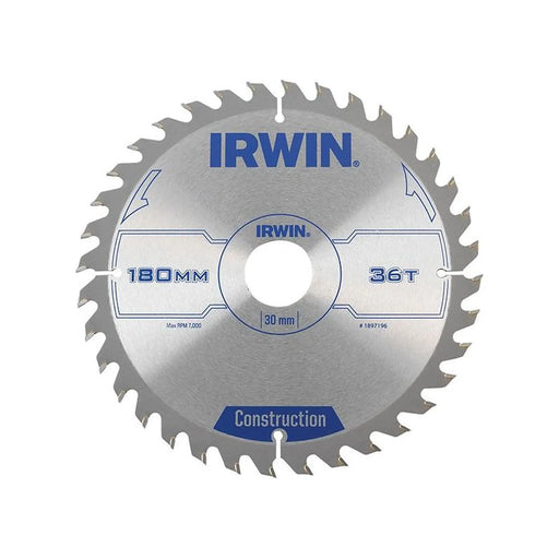Irwin® Construction Circular Saw Blade 180 x 30mm x 36T ATB