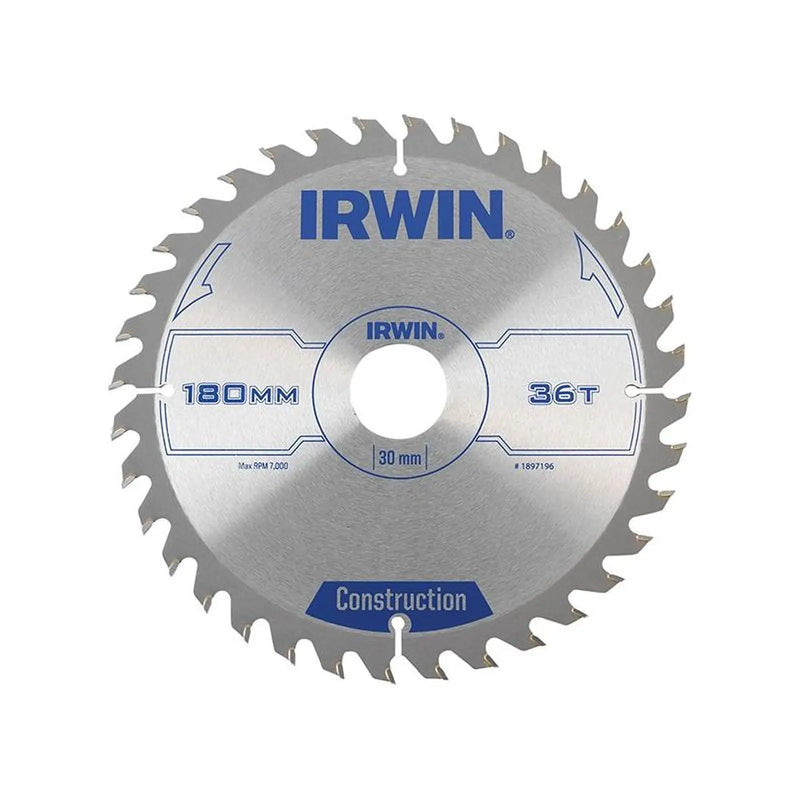 Irwin® Construction Circular Saw Blade 180 x 30mm x 36T ATB