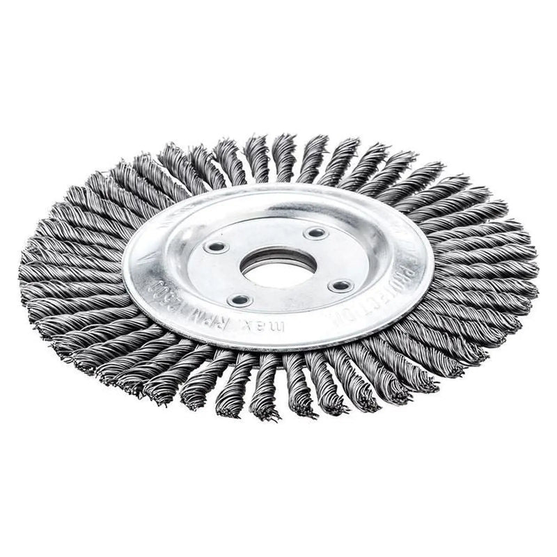 Lessmann Pipeline Brush 40 Knots 125 x 22.2mm Bore Steel Wire