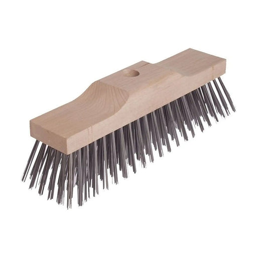 Lessmann Raised Wooden Stock Broom Head 6 Row Steel Wire 300 x 70mm