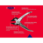 Maun Side Cutter Parallel Pliers with Return Spring 160mm