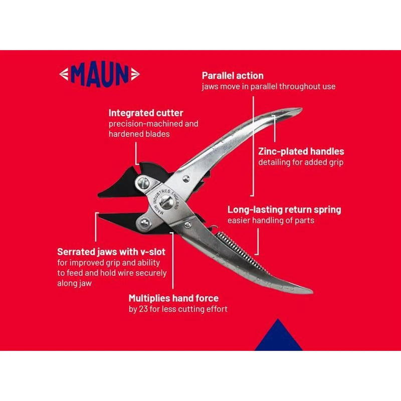 Maun Side Cutter Parallel Pliers with Return Spring 160mm