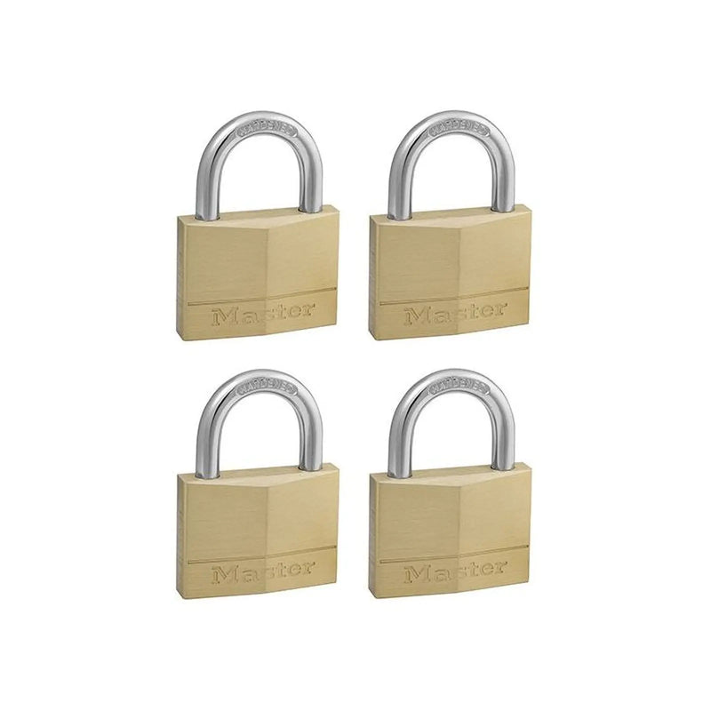 Master Lock Solid Brass 50mm Padlock 5-Pin - Keyed Alike x 4