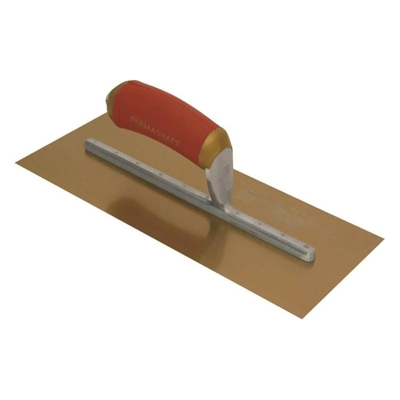 Marshalltown MPB7GSD Pre-Worn PermaShape® Finishing Gold S/S Trowel DuraSoft® 12 x 5in