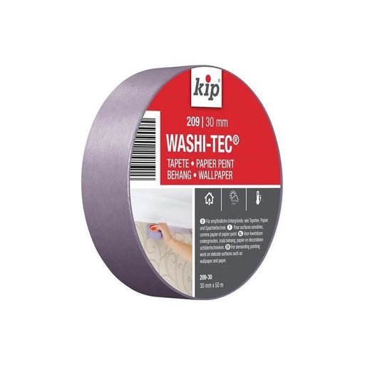 Kip® 209 Premium Low Tack WASHI-TEC® Masking Tape 30mm x 50m