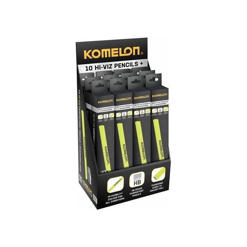 Komelon Carpenters Pencil and Sharpener Set, 10 Piece
