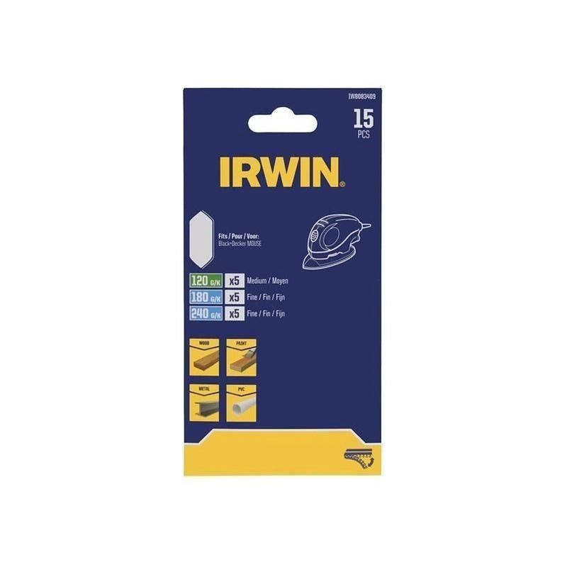 Irwin® Mouse Sanding Finger Sheet Set, 15 Piece