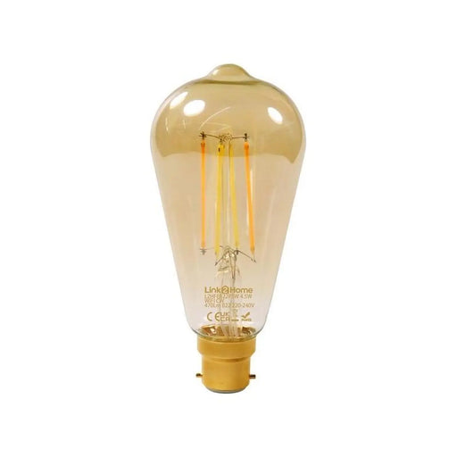 Link2Home Wi-Fi LED BC (B22) Pear Filament Dimmable Bulb, White 470 lm 4.5W