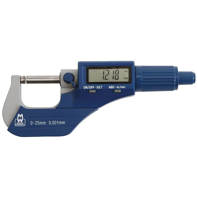Moore & Wright MW200-01DBL Digital External Micrometer 0-25mm/0-1in 0.001mm/.00005in