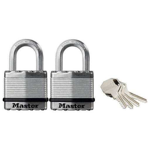 Master Lock Excell™ Laminated Steel 45mm Padlock - 24mm Shackle - Keyed Alike x 2