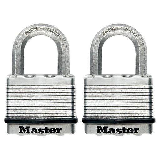 Master Lock Excell™ Laminated Steel 50mm Padlock - 25mm Shackle - Keyed Alike x 2