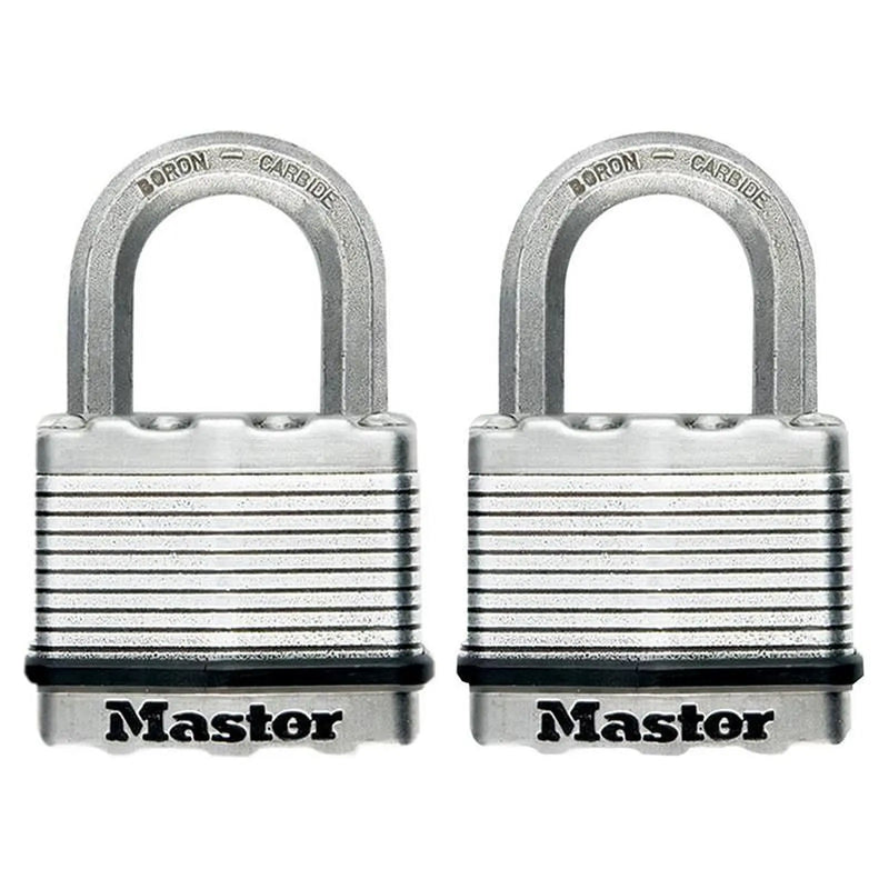 Master Lock Excell™ Laminated Steel 50mm Padlock - 25mm Shackle - Keyed Alike x 2