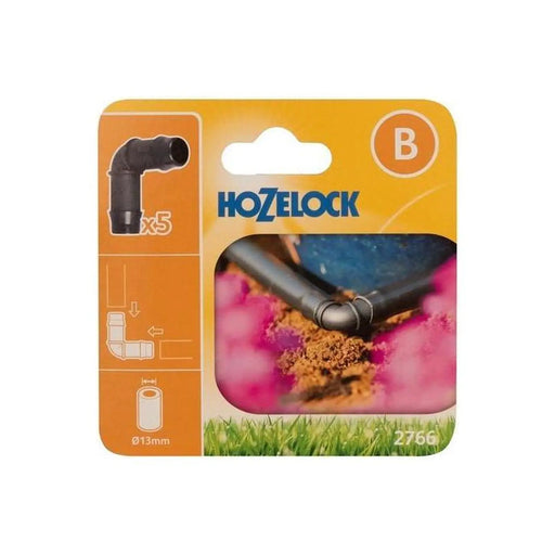 Hozelock 2766 90° Elbow Connector 13mm (Pack 5)