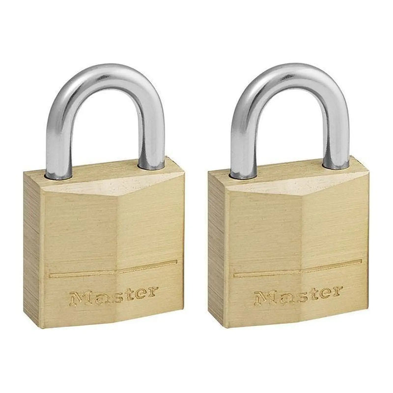 Master Lock Solid Brass 20mm Padlock 3-Pin - Keyed Alike x 2