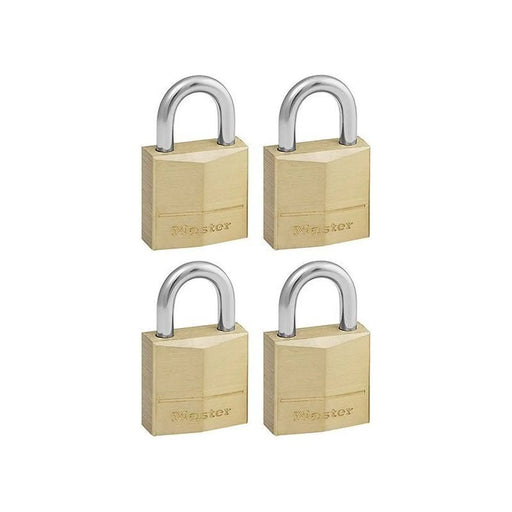 Master Lock Solid Brass 20mm Padlock 3-Pin - Keyed Alike x 4