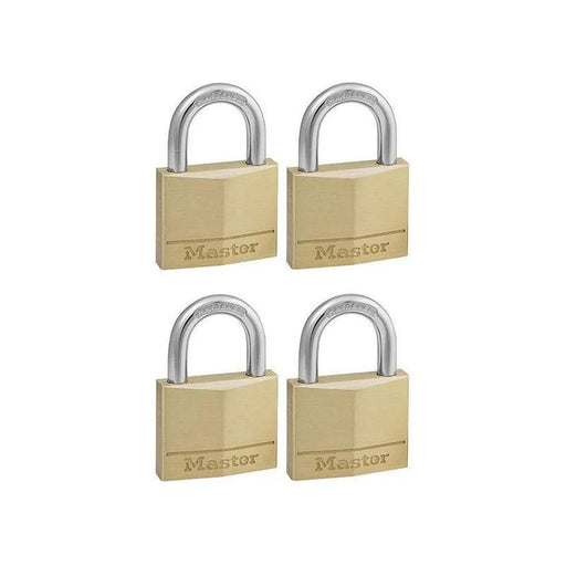 Master Lock Solid Brass 40mm Padlock 4-Pin - Keyed Alike x 4