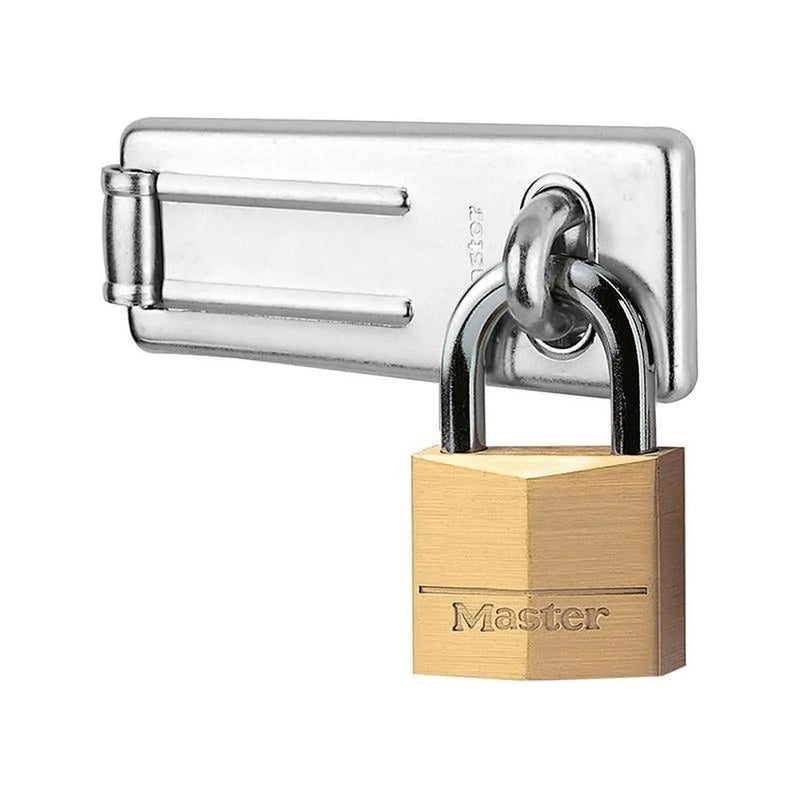 Master Lock Hasp 89mm + Solid Brass Padlock 40mm
