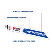 Lenox MultiWolf Wave Edge Reciprocating Saw Blade 203 x 19 x 1.3mm 10 TPI (Pack 25)