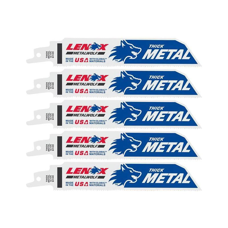 Lenox MultiWolf Wave Edge Reciprocating Saw Blade 152 x 25 x 1.1mm 14 TPI (Pack 5)