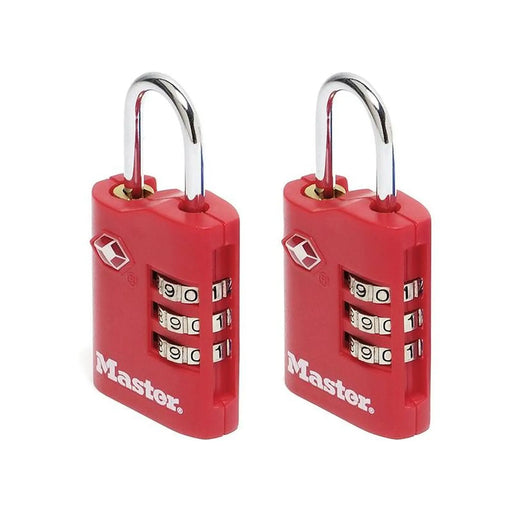 Master Lock TSA 3-Digit Combination Zinc 30mm Padlock x 2